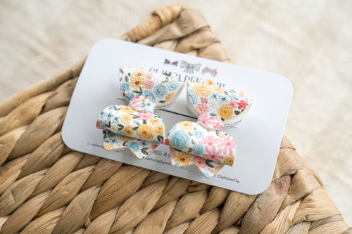 Baby Kiarah Bow - Yellow, Pink & Blue Floral