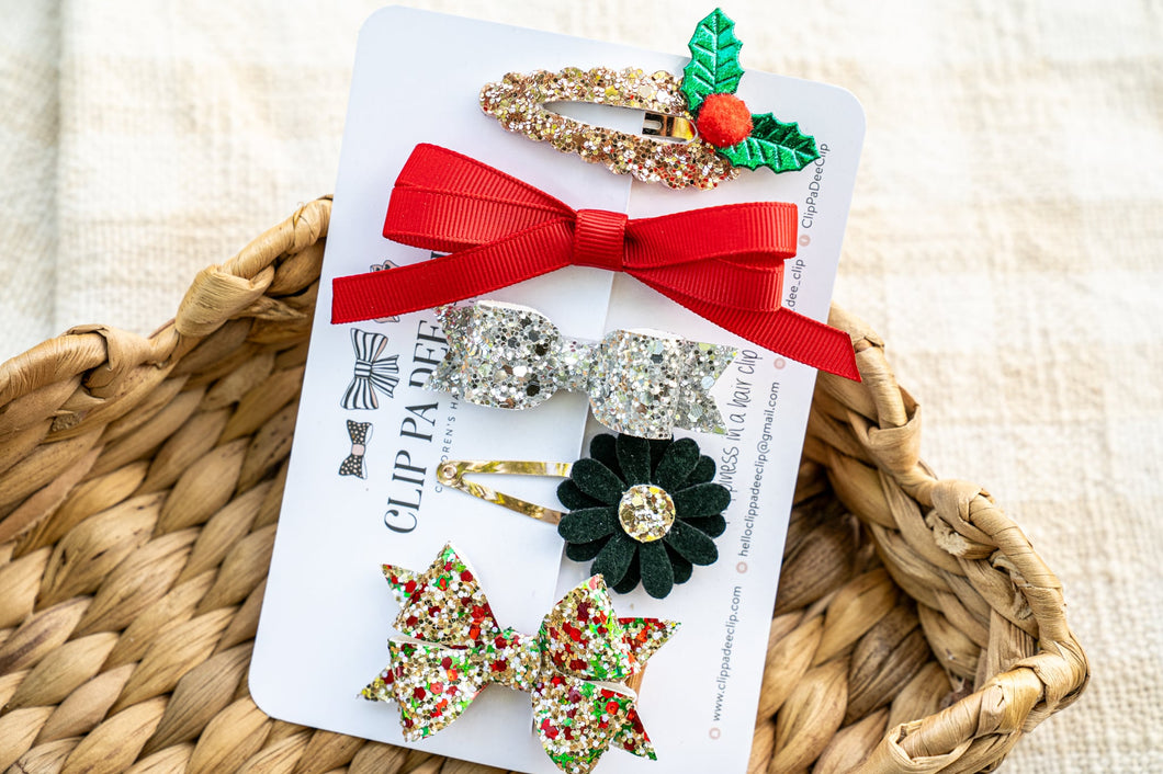 Christmas Essential Hair Clips - Set of 5