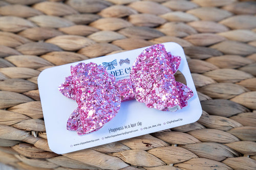 Violet Bow (Large) - Bright Pink
