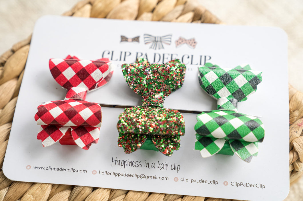 Violet Bow (Small) - Christmas Trio (Set of 3)