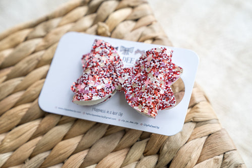 Kiarah Bow (Small) - Candy Cane Sparkles