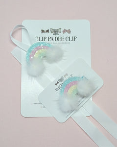 Fluffy Rainbow - Hair Clip OR Bow Holder