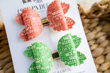 Violet Bow (Large) - Set of 2 Naughty OR Nice