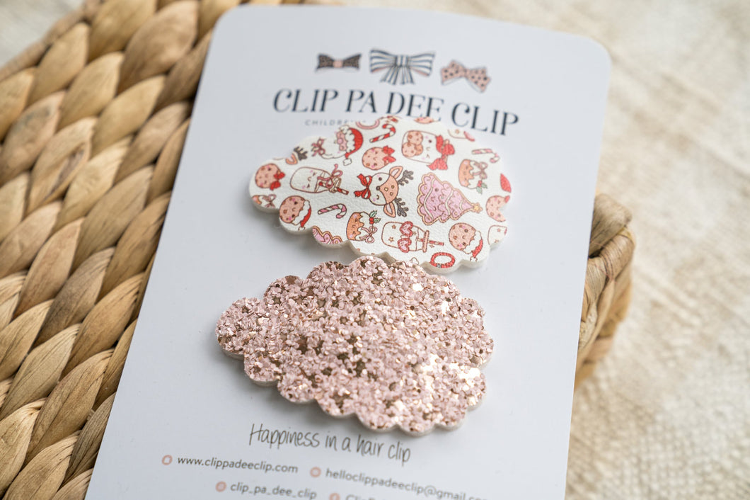 Scallop Snap Hair Clips (Set of 2) - All About Christmas