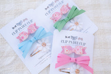 Mimi, Grosgrain Ribbon Bow & Jessie Blossom Hair Clips (Set of 3) - Pastel Pretties