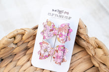 Baby Kiarah Bow (Matching Pair) - Mustard Pink Floral