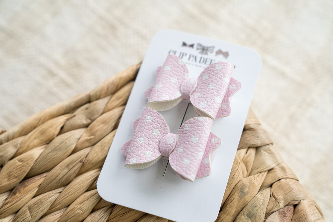 Baby Kiarah Bow - Pink Polka Dots