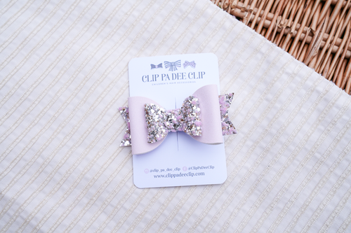 Peggy Bow - Pink & Silver