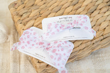 Sheer Ribbon Bow (Small & Medium) - White & Deep Pink Floral (Individual)
