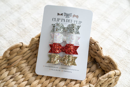 Mimi Bow - Christmas Essentials Hair Clips (Set of 4)