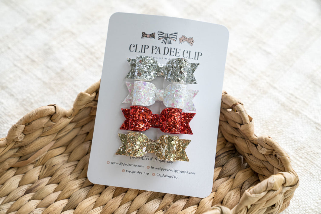Mimi Bow - Christmas Essentials Hair Clips (Set of 4)