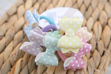 Baby Kiarah Bow Hair Ties (Set of 6) - Rainbow Polka Dots