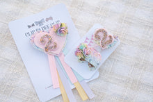 Violet Bow (Large) & Badge Set - Rainbow