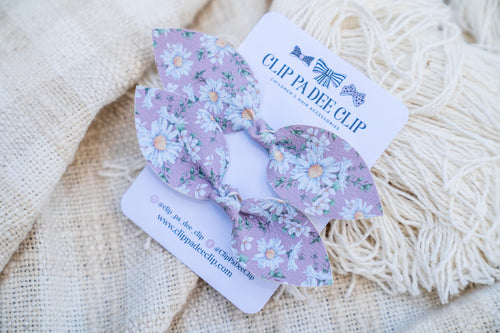 Knot Bow - Daisy Floral Hair Ties (Matching Pair)