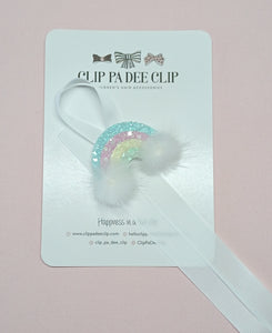 Fluffy Rainbow - Hair Clip OR Bow Holder