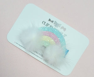 Fluffy Rainbow - Hair Clip OR Bow Holder