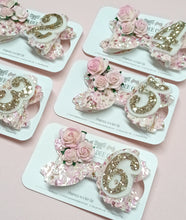 Violet Bow (Large) - Light Pink & White Birthday