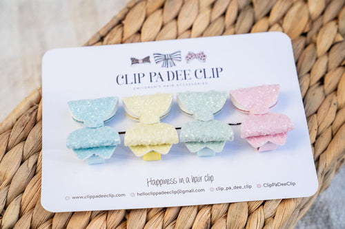 Baby Kiarah Bow (Set of 4) - OOAK Pastel Glitters