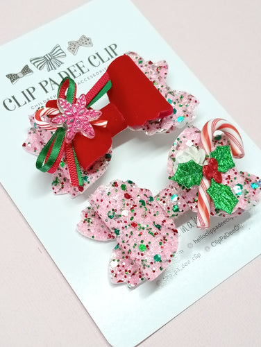 Violet Bow (Large) - Set of 2 Christmas Delights