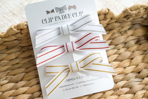 Ribbon Bows - Christmas Trio (Set of 3)