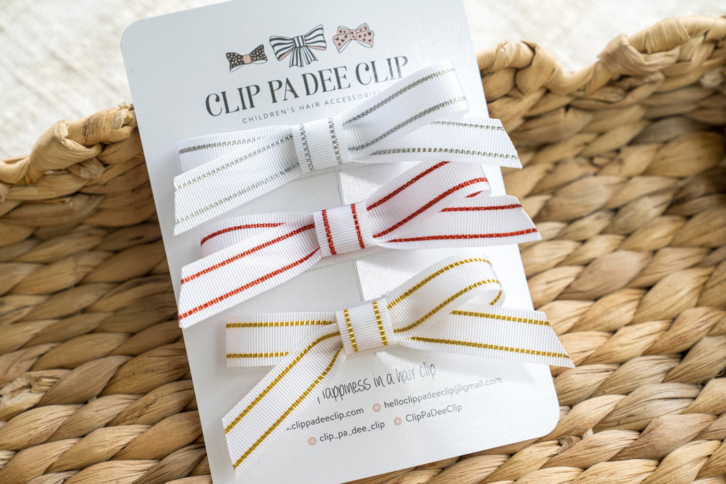 Ribbon Bows - Christmas Trio (Set of 3)