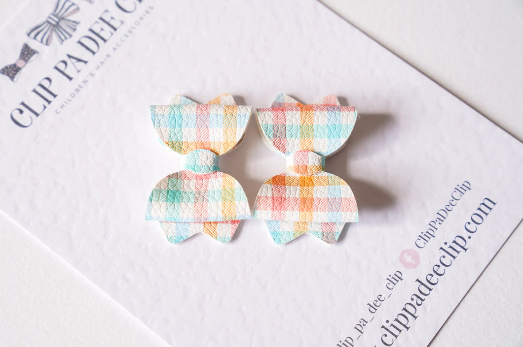 Baby Kiarah Bow - Pastel Blue Gingham