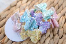 Baby Kiarah Bow Hair Ties (Set of 6) - Rainbow Chunky Glitter