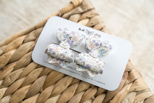 Baby Kiarah Bow - Blue & Peach Floral