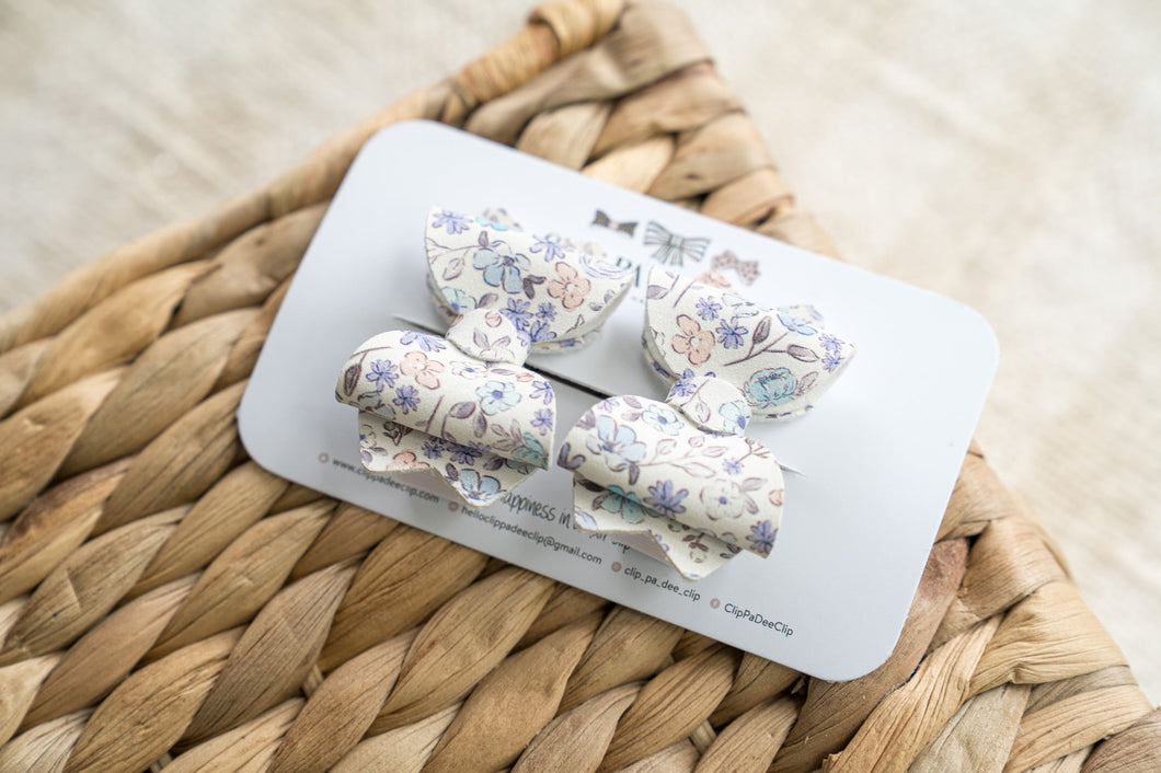 Baby Kiarah Bow - Blue & Peach Floral