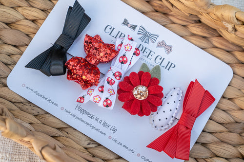 Babies First Hair Clips (Set of 6) - Lady Bug